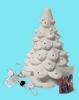 New* Creative Hobbies Ready To Paint Large 13.25" Tall Ceramic Bisque Christmas Tree & Base - Lights Up! - Electrical Cord, Bulb, Multi-Colored Light Pegs, Star Included - 2