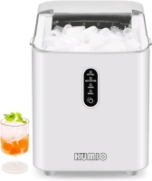 KUMIO Ice Maker, Countertop Ice Maker Machine with Self-Cleaning Function, Bullet Cubes in S/L Size, 12 KG/24 H