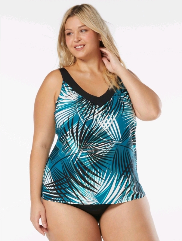 New Coco Reef Core V-Neck Bra Size 38E Underwire Tankini Top - Endless Summer Palm