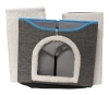 Fantastic Foldable Cube Cat House / Hideaway Hut with Scratch Pad and Faux Shearling Inserts 16.5" x 16" x 13.75" - 3