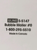 25 New Uline Bubble Mailers #0 6" x 10" S-5147 - 2