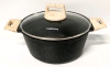 New CAROTE Essential Woody Granite Non-Stick 4.3qt Casserole Pot w Lid