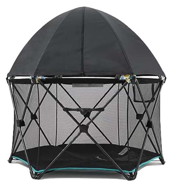 New Pamo Babe 6-Panel Portable Playard BabyPlay Pen with Carrying Case and Washable Full Canopy