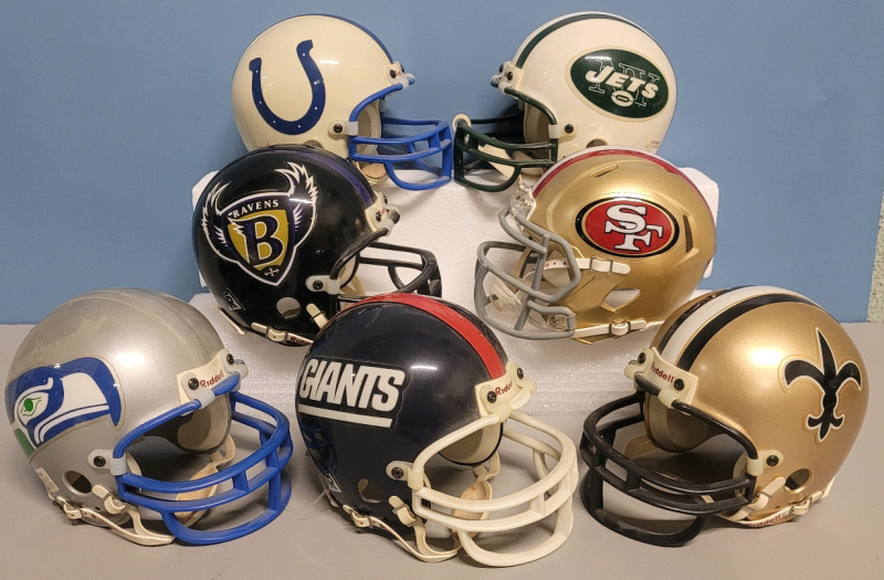NFL Super Bowl Winners Mini Helmets , Seven (7) Helmets