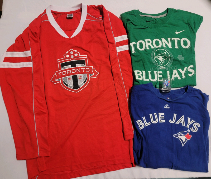 Toronto FC Jersey , XXL & Toronto Blue Jays T-Shirts plus Shot Glass . Pre-owned