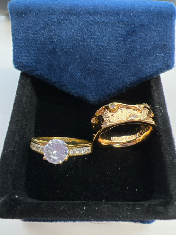 Two 14K Gold Plate Rings Stamped
