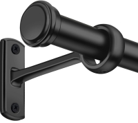 New Black Industrial Curtain Rod 72&rdquo;-144&rdquo;