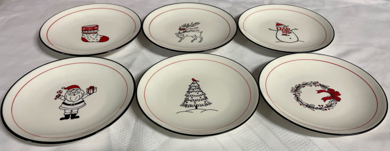 6 New Christmas Side Plates