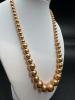 FADI Signed Rose Gold Tone SS Graduating Bead Necklace