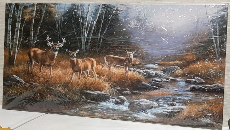 Large Print on Vinyl Deer in the Forest 48 x 24"