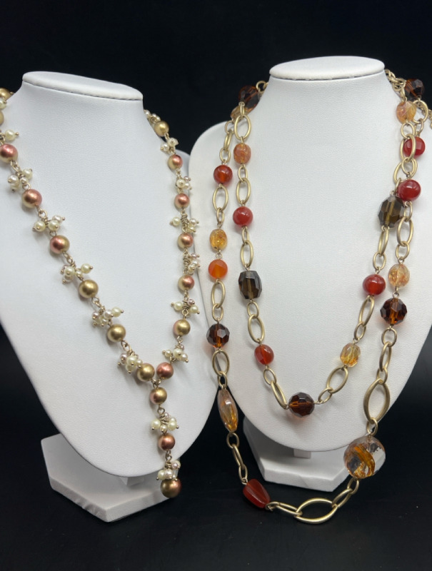 Two Vintage signed Carolee Warm Necklaces