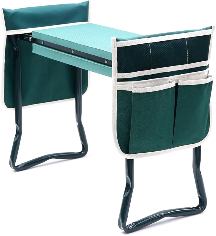 Garden Kneeler or Bench Padded Seat and Kneeling Base Two Tool Pockets