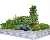 FOYUEE Galvanized Raised Garden Beds for Vegetables Large Metal Planter Box Steel Kit Flower Herb, 8x4x1ft