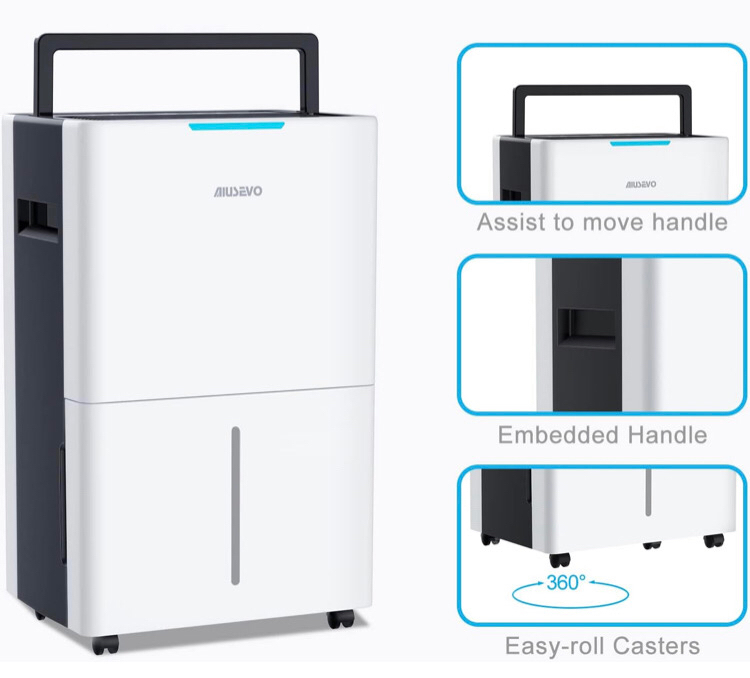 4,500 Sq. Ft Dehumidifier for Basements and Home, Aiusevo 50 Pint Dehumidifiers