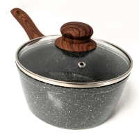 New PRIKOI Aluminum Non-Stick Cookware 1.5qt Saucepan with Lid