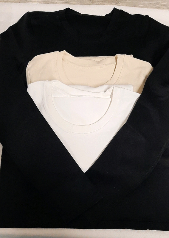 3 OGG Ladies Long Sleeved Round Necked Shirts. Size M