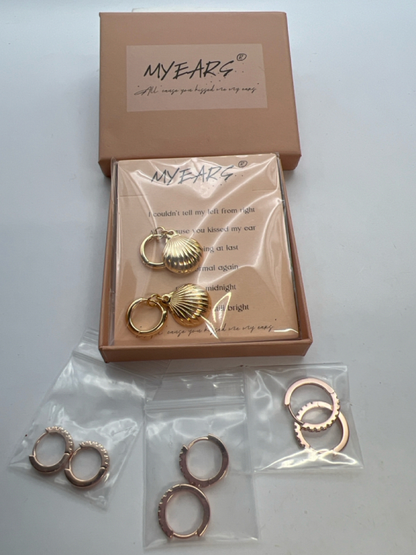 My Ears boxed Hoops 3 Huggies with CZ