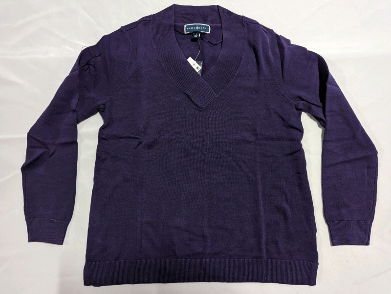 New Karen Scott V-Neck Pullover - Small