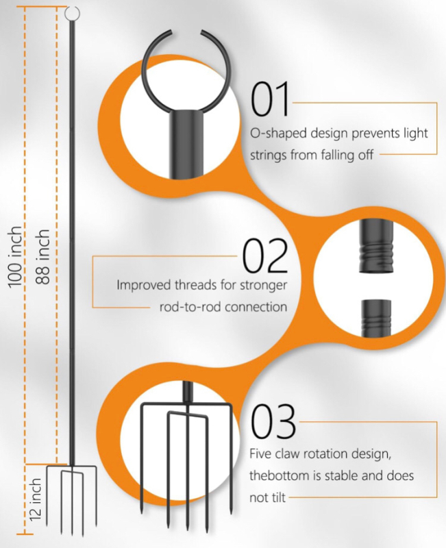 Towalker 10FT 2 Pack String Light Poles