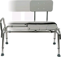 New DMI Heavy-duty Sliding Transfer Bench Shower Chair With Cut-out Seat and Adjustable Legs