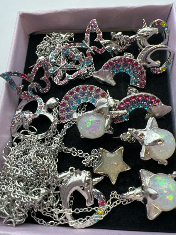 Box filled Necklaces Earrings Rhinestones