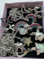 Box filled Necklaces Earrings Rhinestones