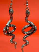Hammered paste Crystal Cobra Coiled Earrings