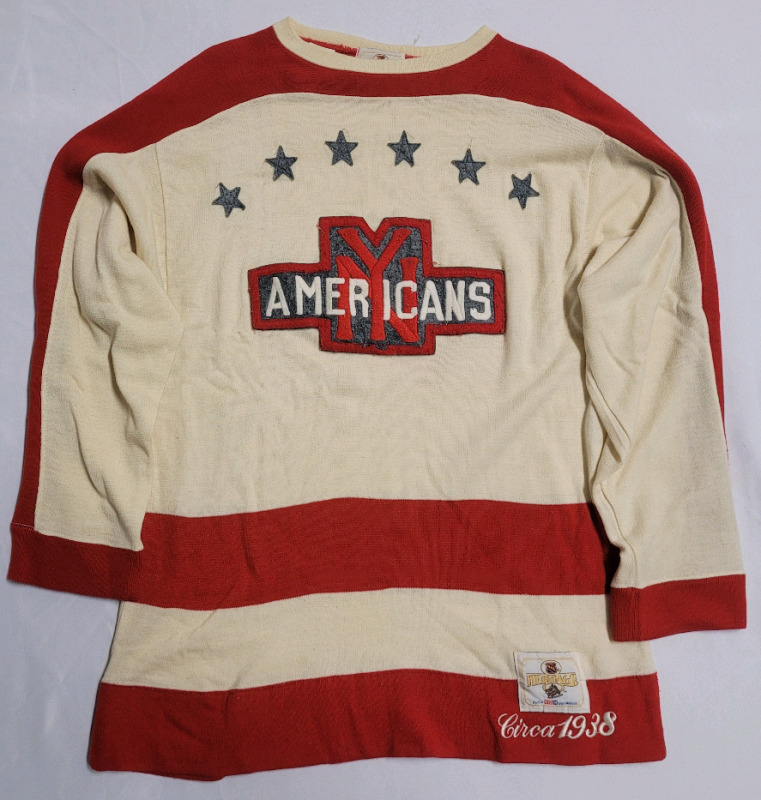 New York Americans NHL Hockey Retro Jersey , NHL Heritage Circa 1938 . Pre-owned