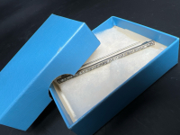 Stamped 14K White Gold Vintage Bar Brooch