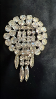 Vintage Art Deco Rhinestone Waterfall Brooch