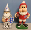 ENGLAND Three Lions Football Garden Gnomes . Measure 11.5" & 12" Tall