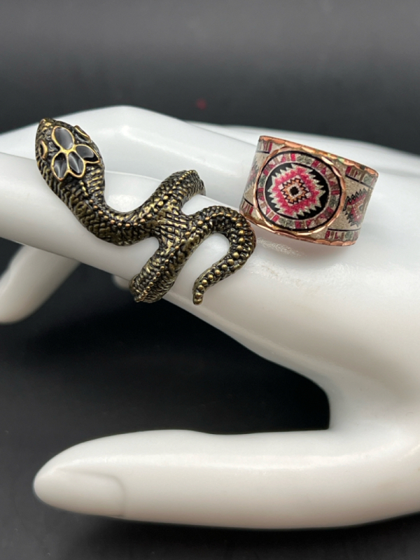 Aztec Copper Ring Coiled Cobra Ring