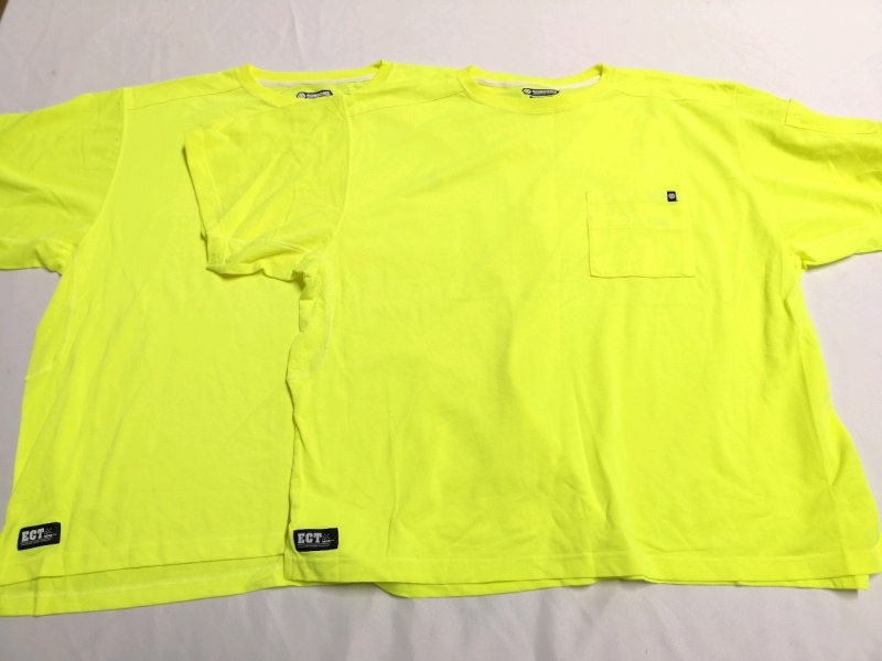 2 Gorgonz Men's sz XXL Neon Work Shirts