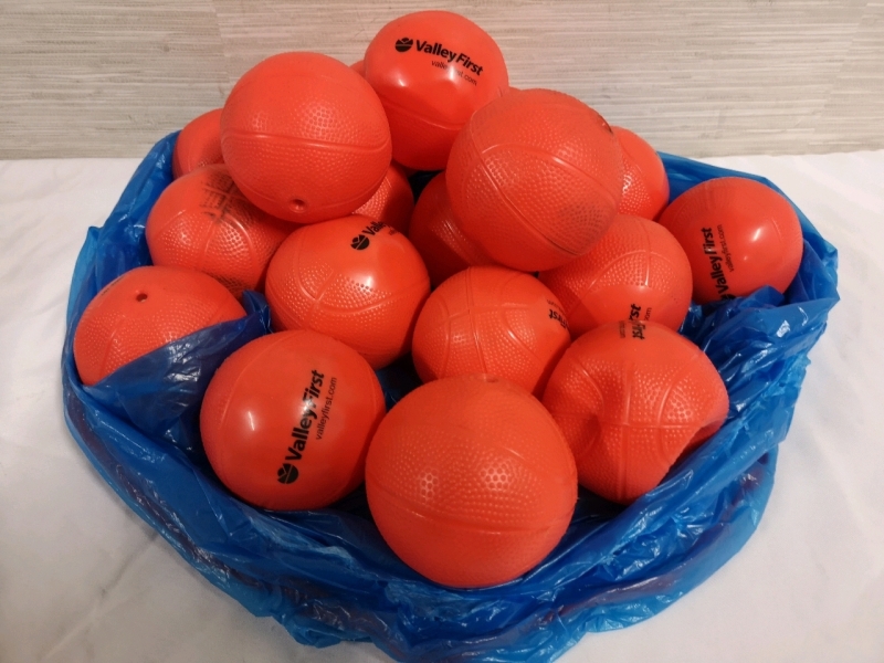 18 Plastic Balls - 3.5" Diameter Logo Valley First on Balls