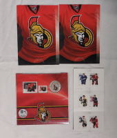 Ottawa Senators Stamp & Coin Set , Ottawa Senators Postcards & NHL Original 6 Postage Stamp Set