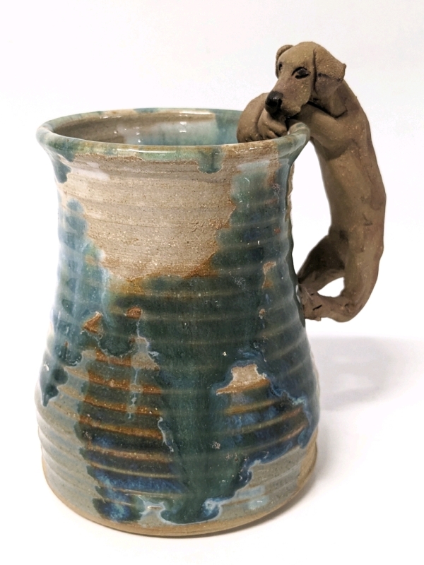 Neat Pottery Mug with Figurative Dog Handle