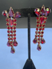 SPECTACULAR Siam Red AB Large Brooch Earring Set - 3
