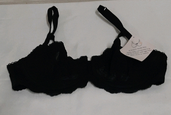 Ladies Black Demi Cup Bra Size 34D