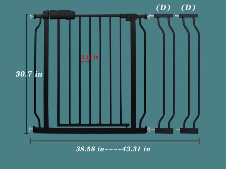 COSEND Extra Wide Baby Gate Tension Indoor Safety 38.58"-43.31"/98-110CM,