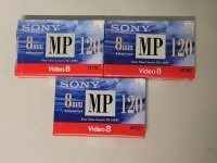 New - Sony 8mm Video Cassette P6-120MP . Three (3) Sealed Cassettes