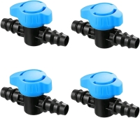 4 New Drip Irrigation 1/2 inch Barbed Valves : Valve Shut-Off Switch Fits 1/2 Inch Drip Irrigation Tubing