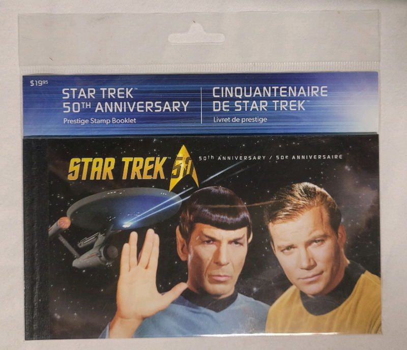 STAR TREK 50th Anniversary Canada Post Prestige Stamp Booklet w/15 Postage Stamps