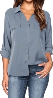 New Lotusmile Lightweight Long Sleeve Button-Up Shirt