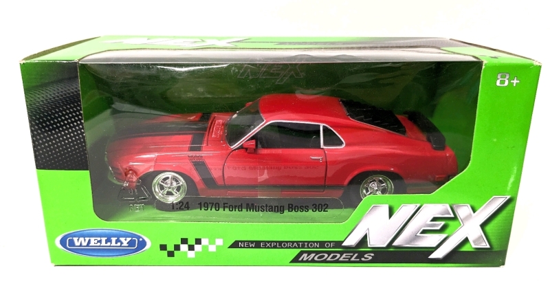 New NEX / Welly 1:24 Scale 1970 Ford Mustang Boss 302 Diecast Model Car