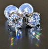 New MOISSANITE Stud Earrings 18K White Gold Plated over 925 Sterling Silver