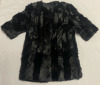 Beautiful 3/4 Sleeve Black Fur Jacket with soft Inner Lining , Fits like a large - 2