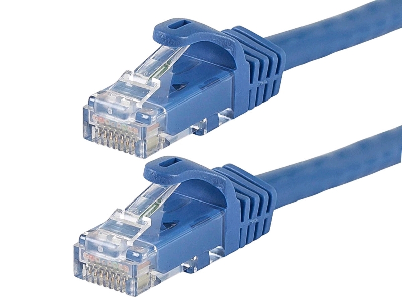 2 New Monoprice Cat6 20ft Blue Patch Cable Ethernet Cable