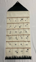 NEW Christmas advent countdown calendar with pockets WHITE/BLACK