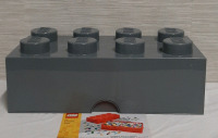 Lego 8 Knob Storage Brick in Gray 19.7 X 7.10"