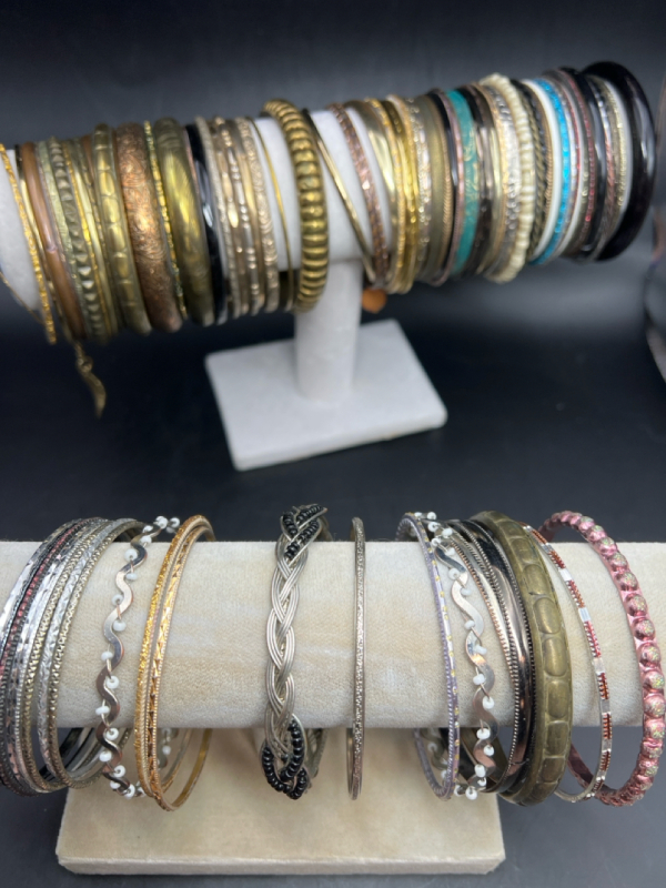 Fifty plus Assorted Bangles unsorted & One Display